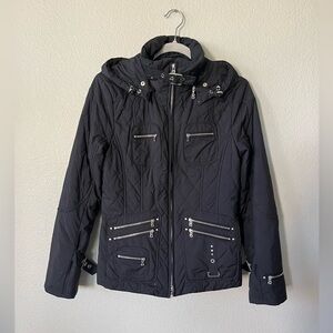 Bogner Black Quilted Ski Jacket With Detachable Hood Women's Size S
